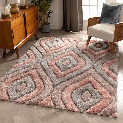 Geometric Shag Area Rug