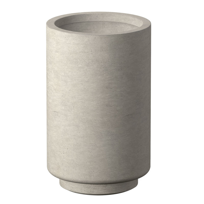 13 po Grand pot / pot rond en béton avec trous de drainage, Gris clair