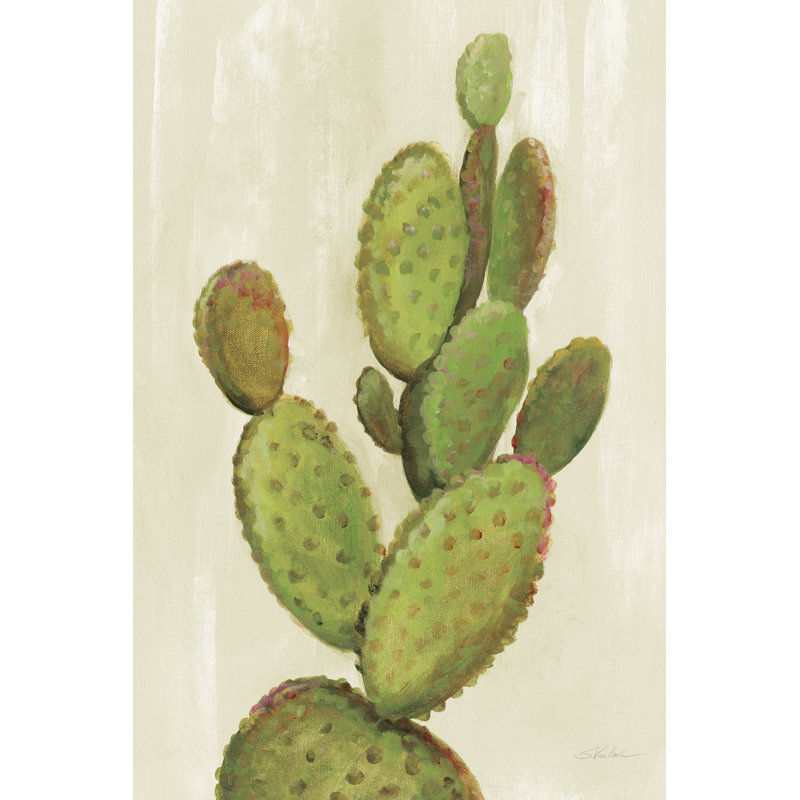«Front Yard Cactus I» par Silvia Vassileva - peinture sur toile, H 12 po x l 8 po