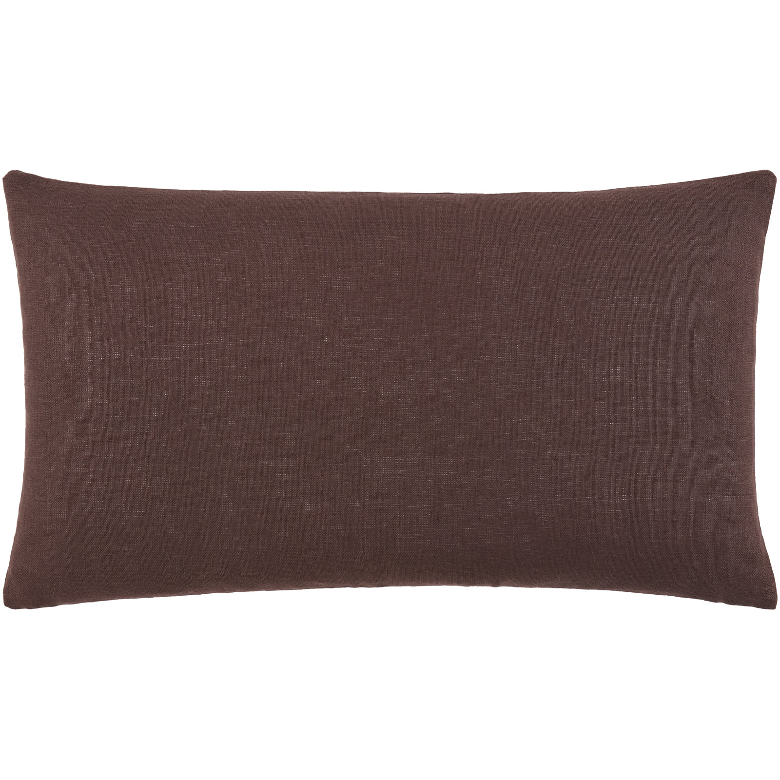 Lanie Linen Pillow Cover, Dark Brown, Rectangle 12"H x 21"W