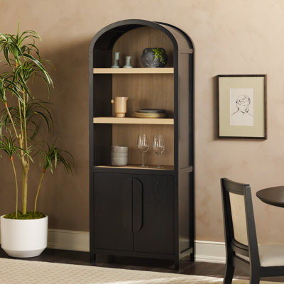 Sitarski 76" H x 30" W Modern Arched Bookcase with Statement Cabinet