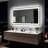 Lighted Bluetooth Speaker Mirror, Tempered Glass Bathroom Mirror With Anti-Fog, Dimmable 3-Color Front & Backlit Led Lights, Smart Touch & Memory For Wall Vanity-1283930772
