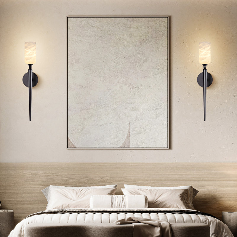 Applique murale moderne en laiton à 2 lumières Locher, Noir mat