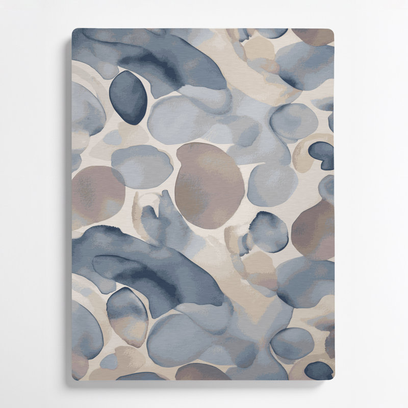 Abstrait aquarelle 96, art mural gris en métal, H 16 po x l 20 po