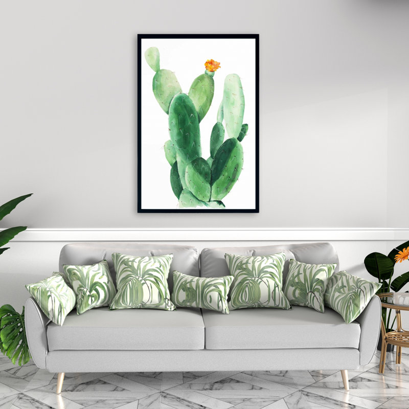 Aquarelle, pagaie, cactus avec fleur - toile de chambre exotique