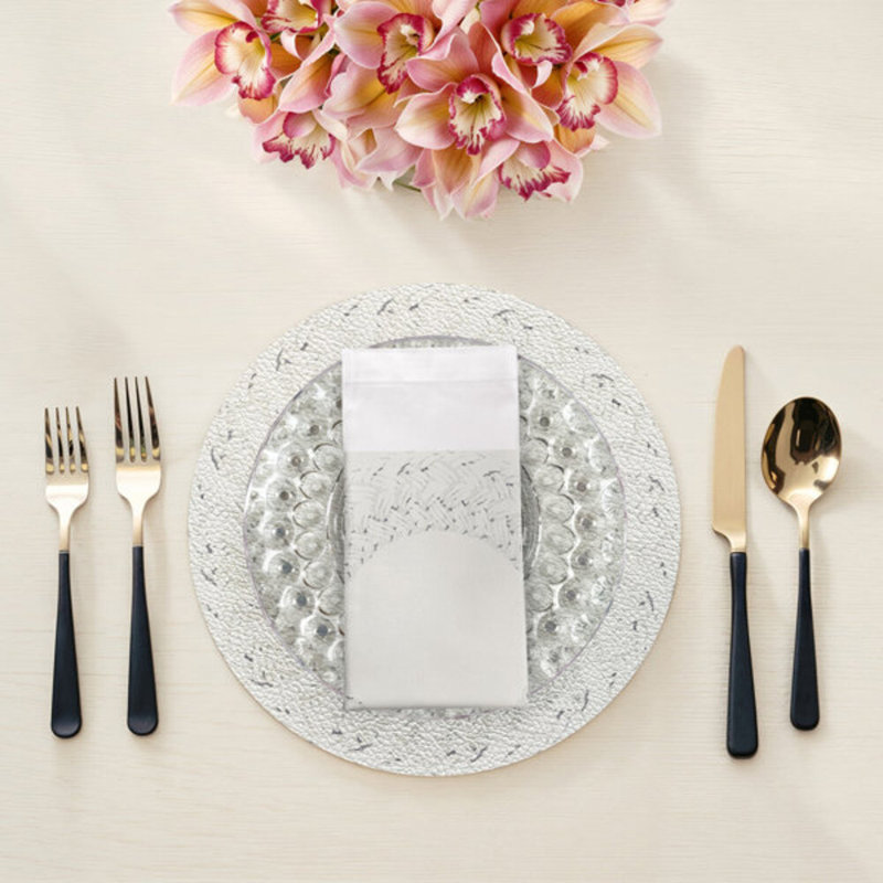 Serviettes de table en satin de coton Raffia