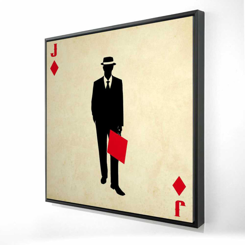 Jack of Diamonds, toile encadrée - noir, décoration intérieure