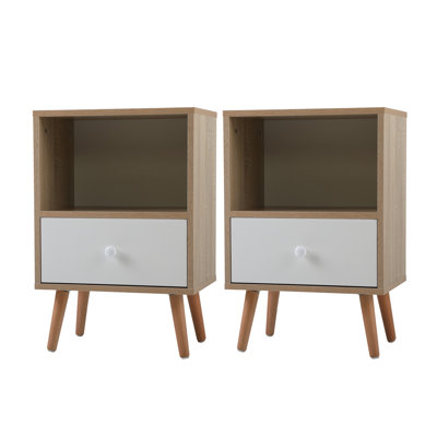 Ensemble de tables de bout en bois avec rangement Lulamae