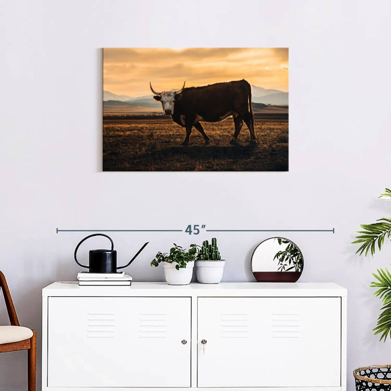 Brampt Looking Bull, 20" H x 30" W