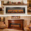 Foyer électrique encastré de 54 pouces, effet de flamme semblable à une bûche, 3 niveaux de luminosité, 11 options de température, foyer à télécommande infrarouge avec flamme multicolore, télécommande, réglages, 5000 par