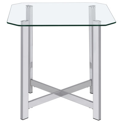 Table de bout en verre chromé