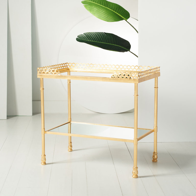Table de bout en verre avec rangement Guban