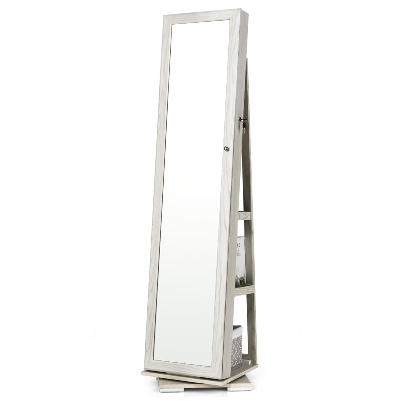 Armoire à bijoux avec miroir Dundald, Blanc