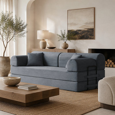 4-in-1 Convertible Sleeper Sofa with Bouclé Fabric