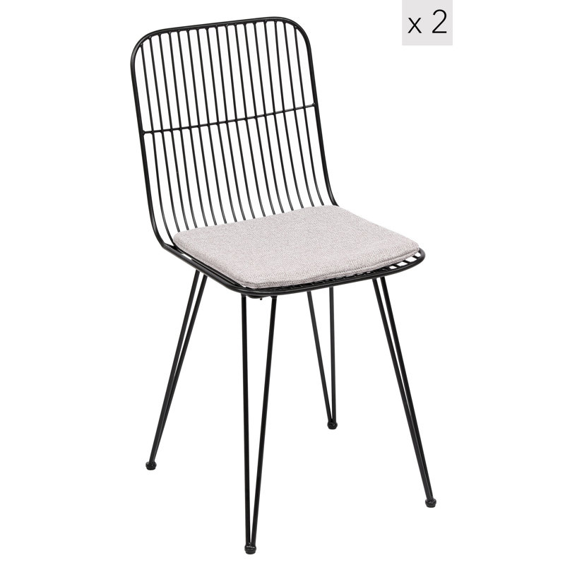 Ensemble de 2 chaises en métal Nina