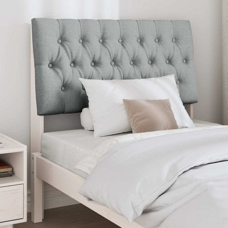 Solid Wood Headboard, UK Single - DE 90 x 190 cm, White, Light Grey