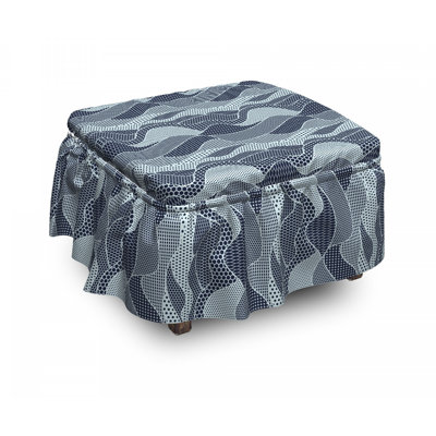 Housse pour repose-pieds vagues circles et points