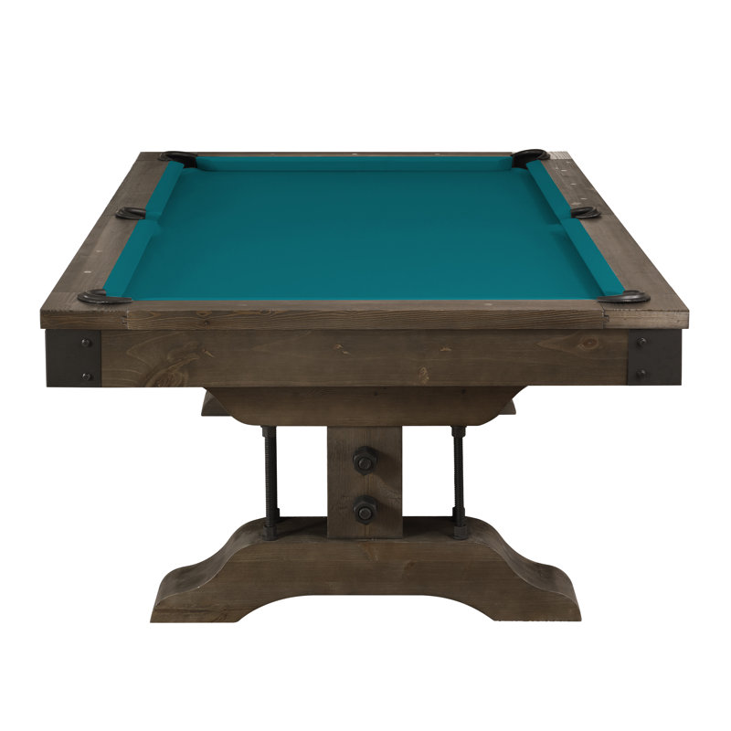 Table de billard Manchester, Bleu vert, Non, Brun patiné