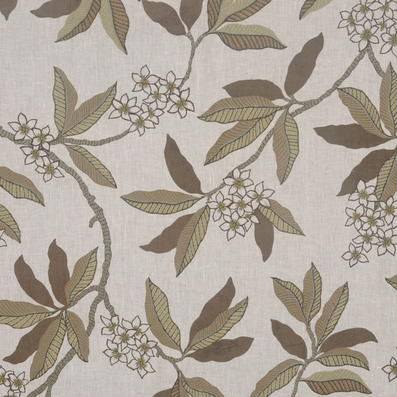 Tissu à feuillage floral Allure, Taupe / beige