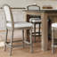 Tabouret de bar 26 po à hauteur de comptoir gris patiné avec siège et dossier rembourrés gris, 1 pièce-755379274-755379275-755379278