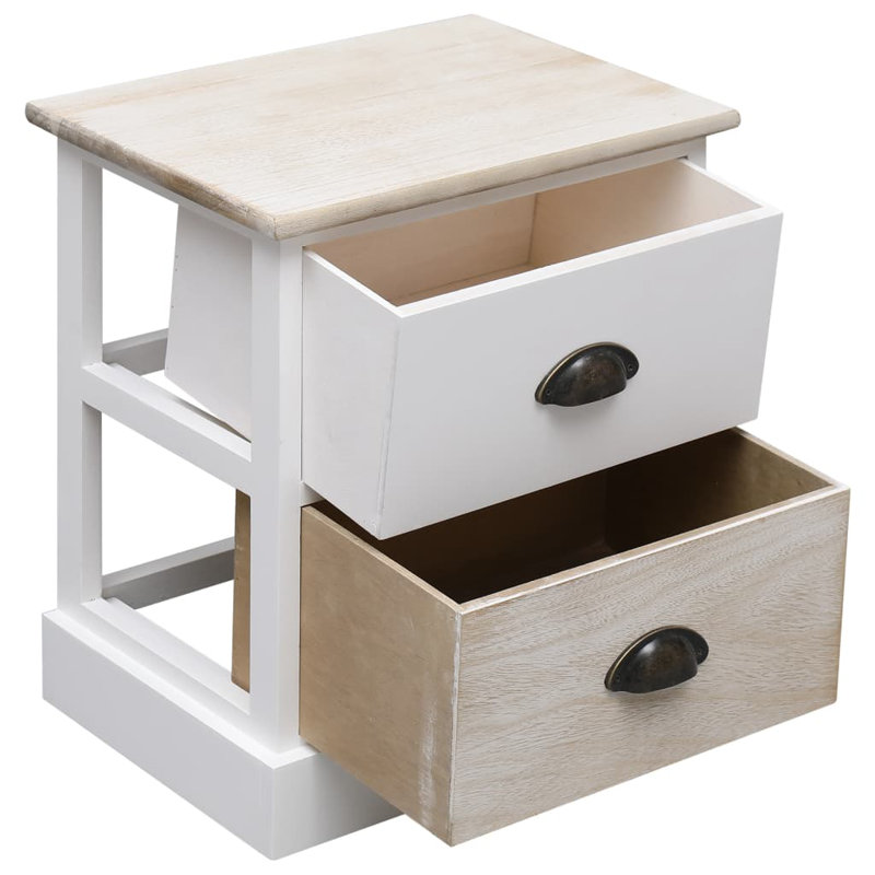 Almus 38cm W Solid Wood Bedside Table