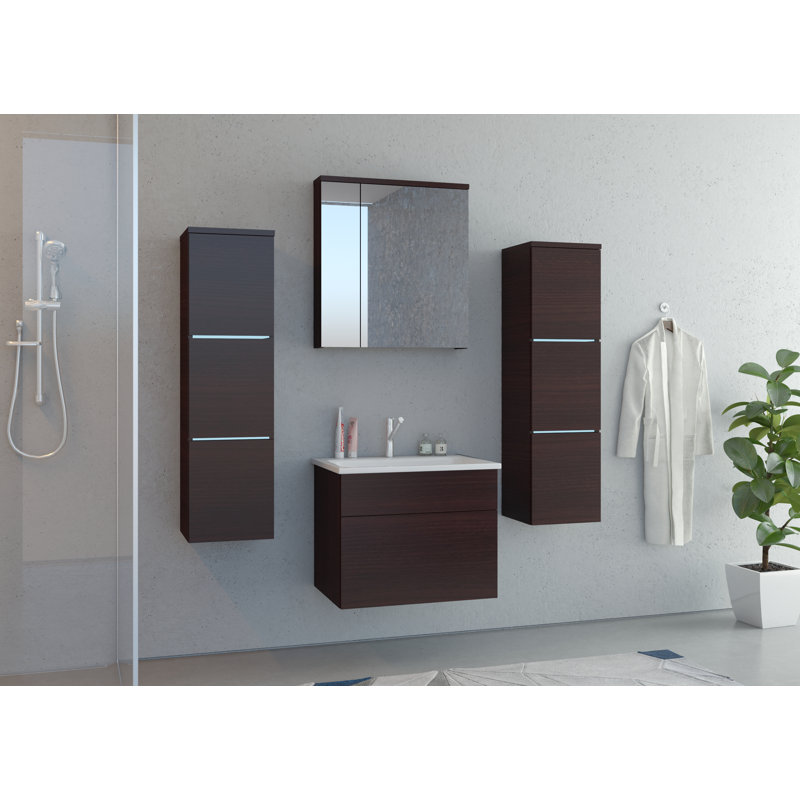 Moray Bathroom Storage Furniture Set, Walnut