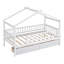 Lit simple en bois avec deux tiroirs
