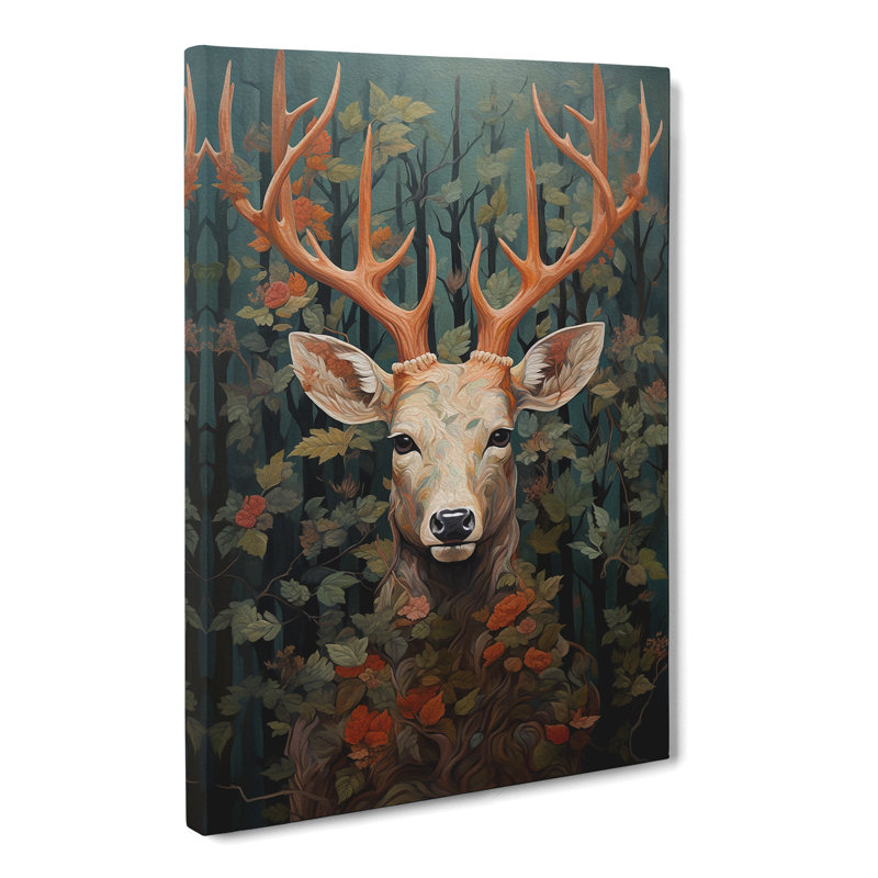 Deer Contemporary - Wrapped Canvas Print, 50cm H x 35cm W x 3cm D
