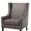 Fauteuil, revêtement gris foncé, dossier à dossier amovible de 1,5 po x 2,5 po, pieds en bouleau amovible, mousse haute