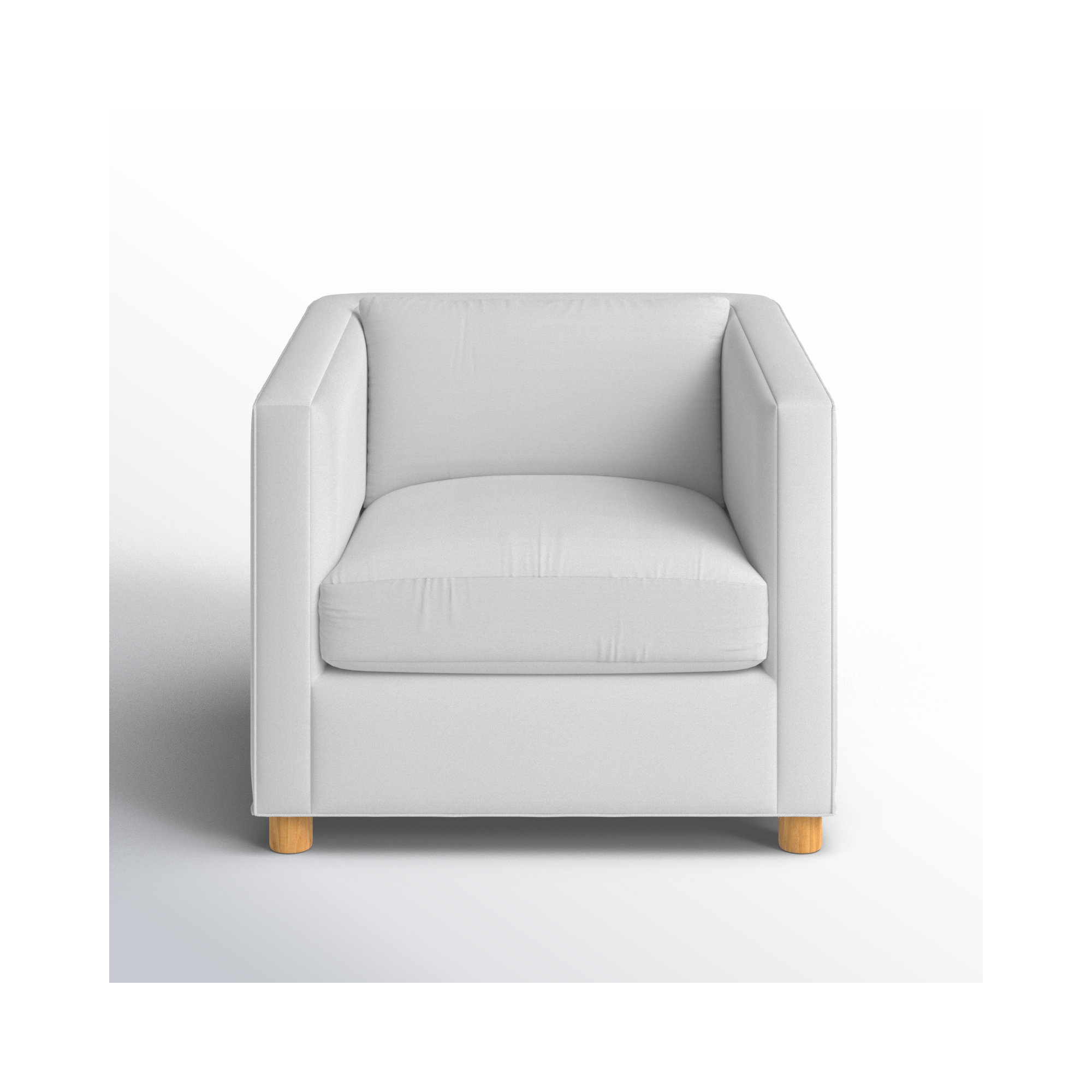 Emilie Upholstered Chair and a Half, Oak, Classic Bleach White Twill