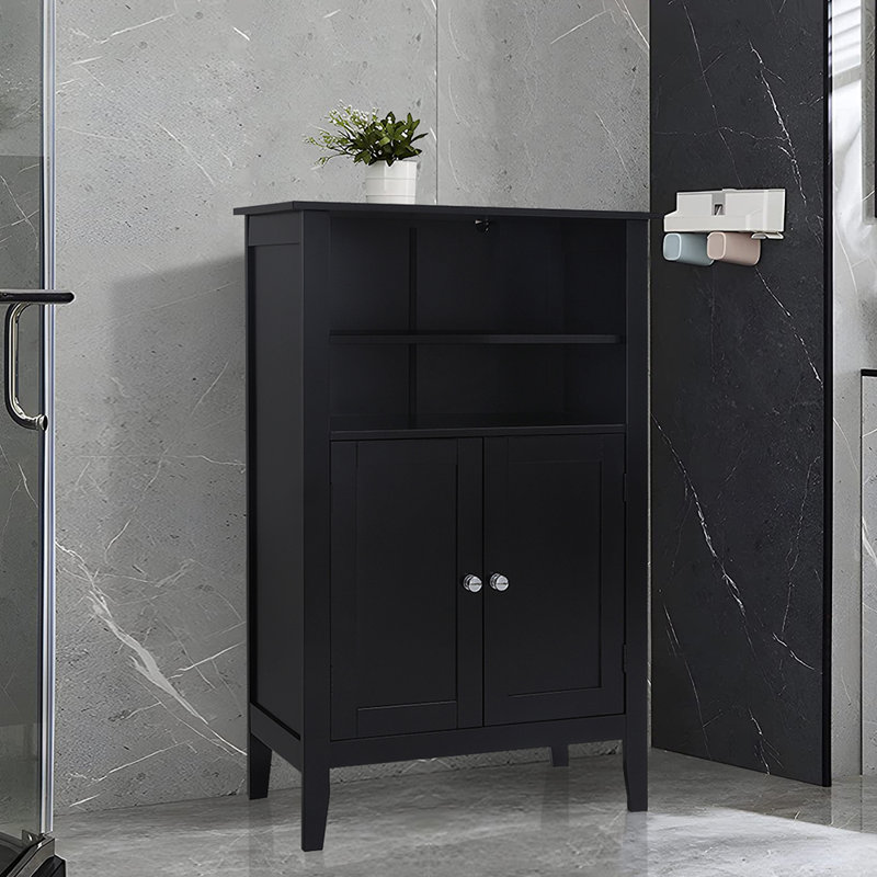 Armoire de salle de bain Romelle, Noir