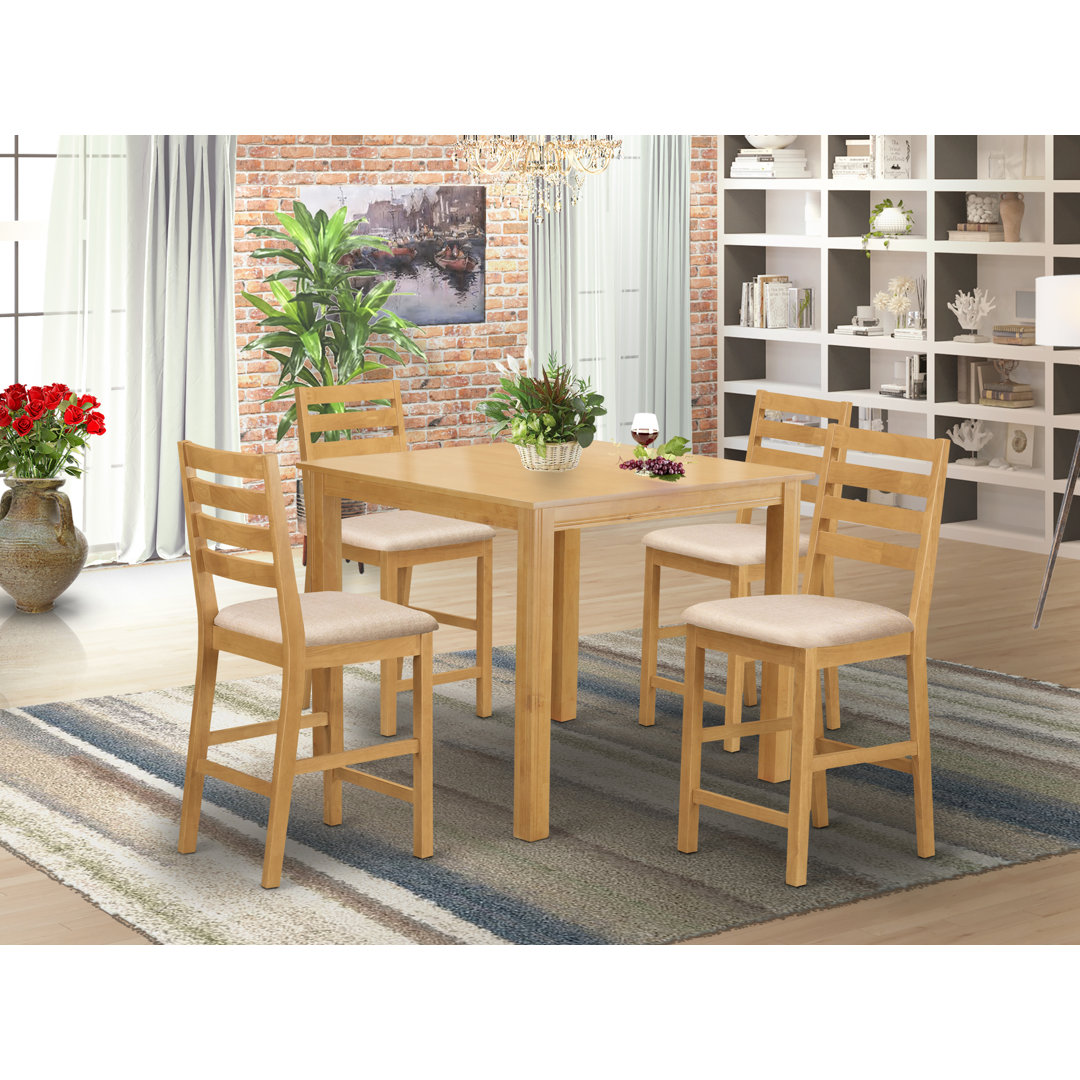 Songer Solid Wood Solid Wood Top Four Leg Dining Set Charlton Home® 