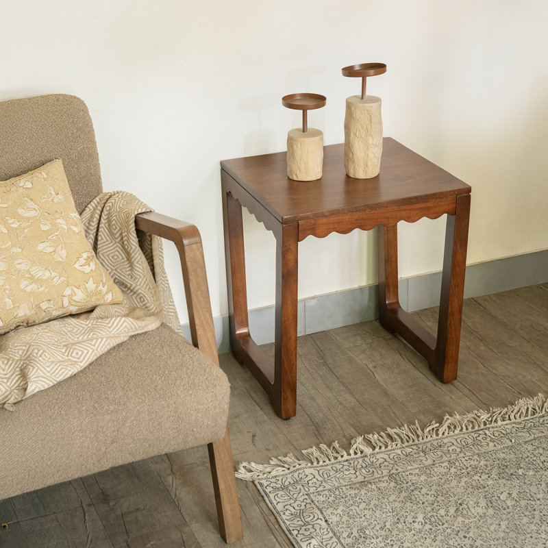 Contour Mango Wood End Table – Entryway Table, Sofa Table, Accent Furniture for Living Room, Hallway, Bedroom