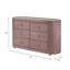 Commode 6 tiroirs Salonia, velours rose