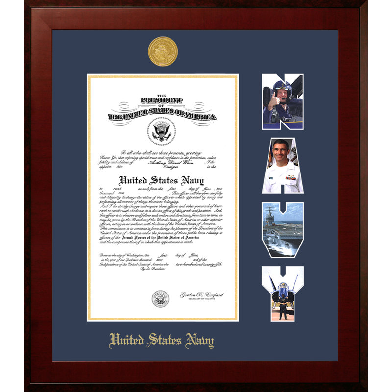 Cadre photo avec certificat marine, 10 po x 14 po