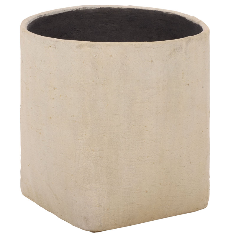 Pot de fleurs carré Cana, Beige