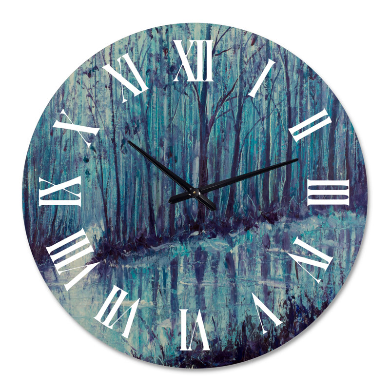 River Creek in Mystical Forest - Horloge murale traditionnelle, Moyen