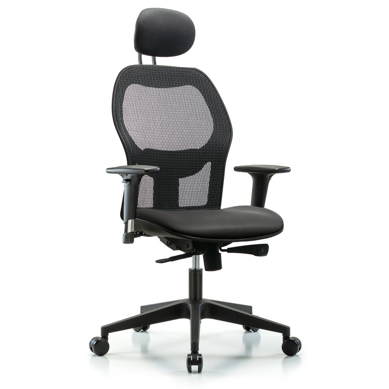 Vinyl Task Chair with Headrest, Carbon, Yes