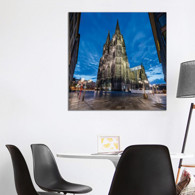 Cologne Cathedral At Night by Jan Becke - Wrapped Canvas Print