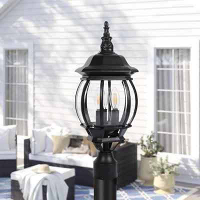 3-Light 21.6" H Hardwired Transparent Pier Mount Light