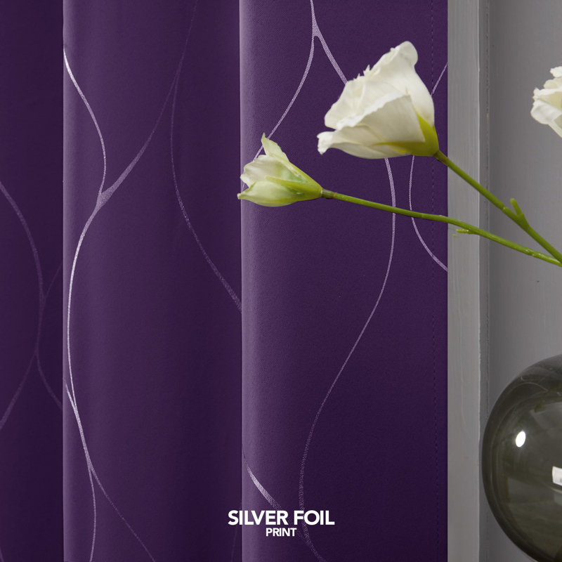 Kellda Thermal Room Darkening Polyester Curtain Panels, 42" W x 63" L, Grayish White