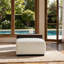 Canapé modulaire rembourré beige avec table d'appoint de rangement intégrée, entièrement sous vide en mousse-186493749