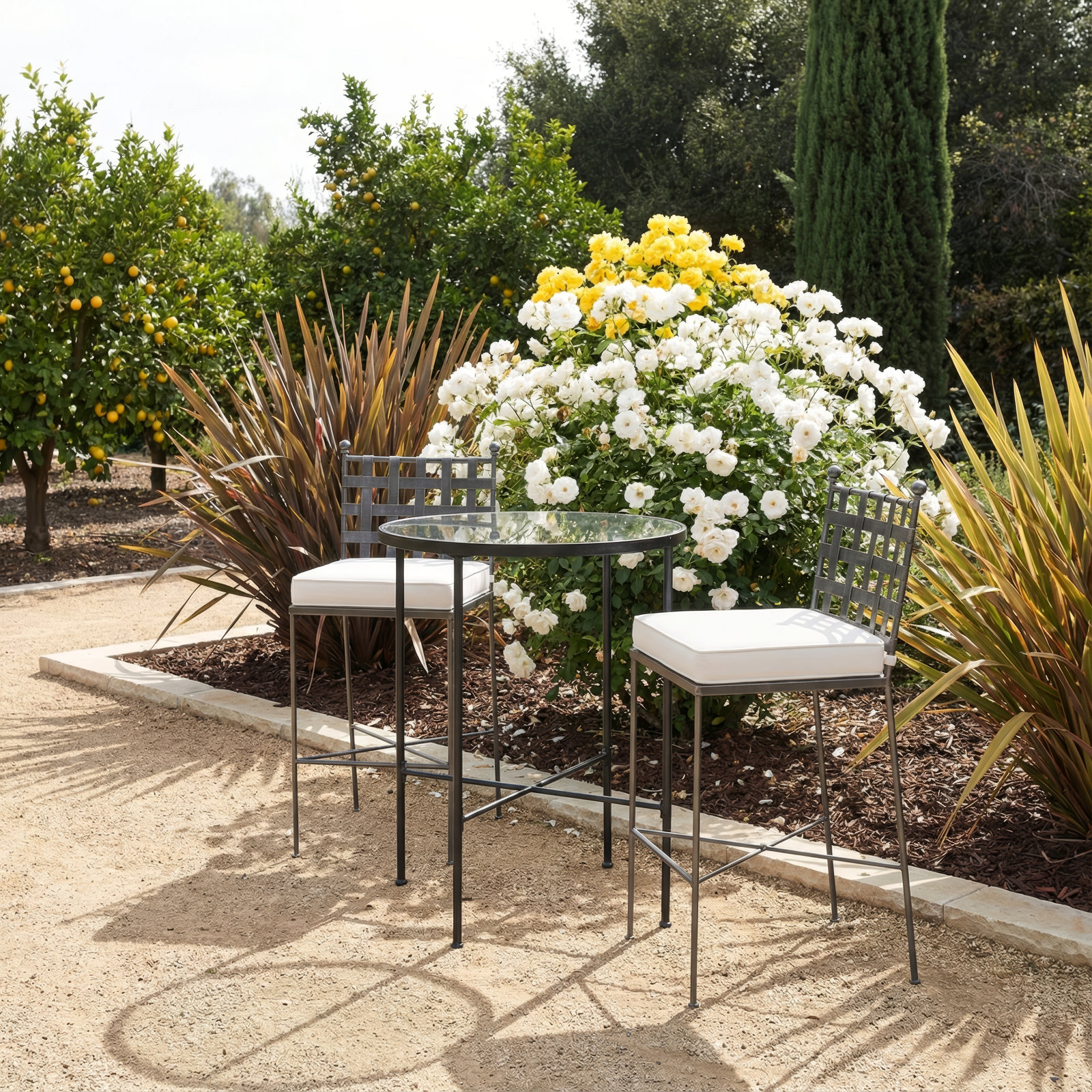 Lucier 32'' Glass Outdoor Bar Table
