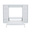 Grand lit avec bureau et bibliothèque en bois de pin massif blanc pour plus de stabilité. Économiseur d'espace dans la chambre à coucher. Aucune boîte à ressorts nécessaire. Rangement abondant. Étagère à livres pliable à répartition optimale, épargne fervente-1490785685