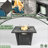 32" Propane Gas Fire Pit Table, 50000 BTU Square Steel Fire Pit With Glass Wind Guard For Outside Patio Deck Garden Courtyard -Gray