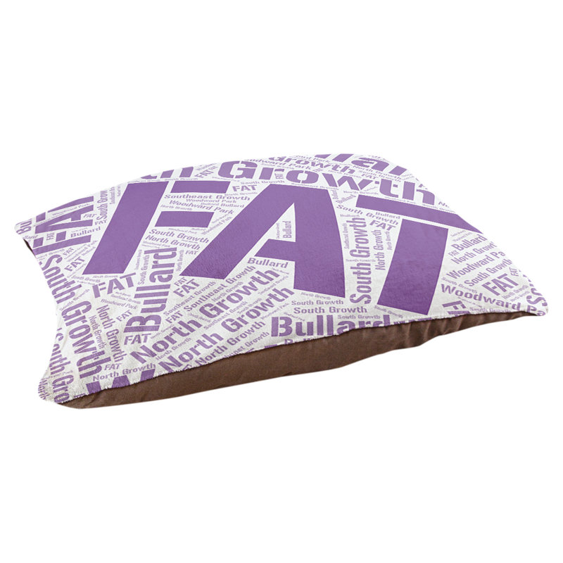 Coussin de chien « districts », Fresno, Moyen (H 9,5 po x l 28 po x P 18 po), Mauve