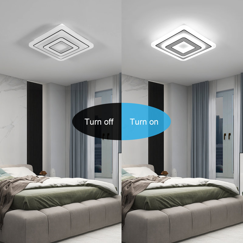 Square 30Cm Acrylic LED Flush Mount