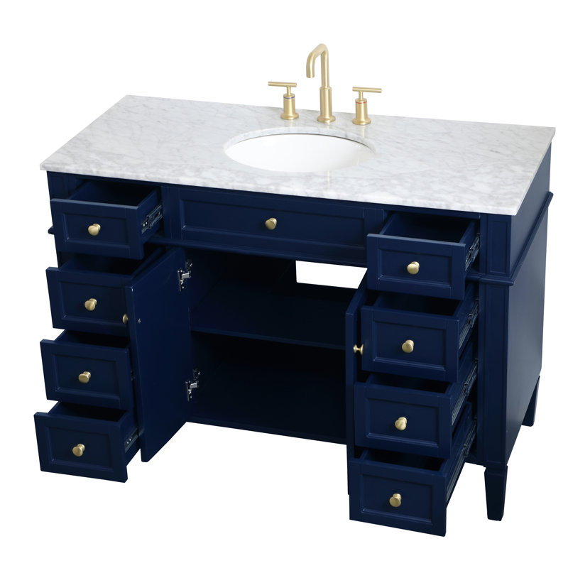 Ensemble de meuble-lavabo simple 48 "Rivers, bleu