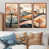 Toile avec cadre flottant brun