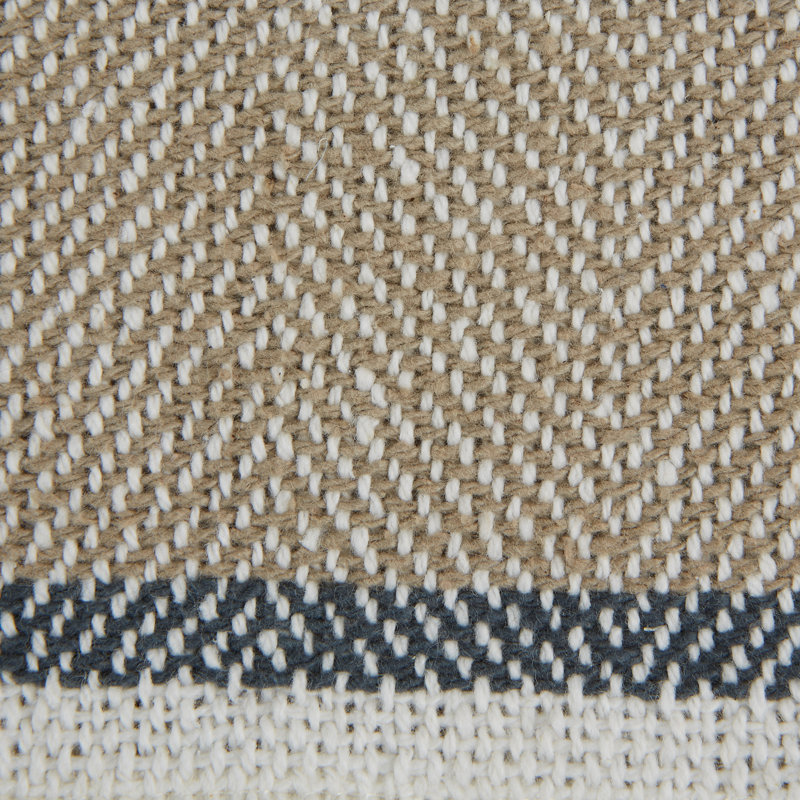 Jeté en coton à imprimé chevrons, Beige